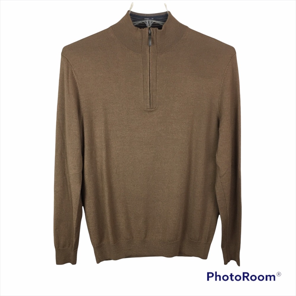 Macy's Club Room tan merino wool sweater